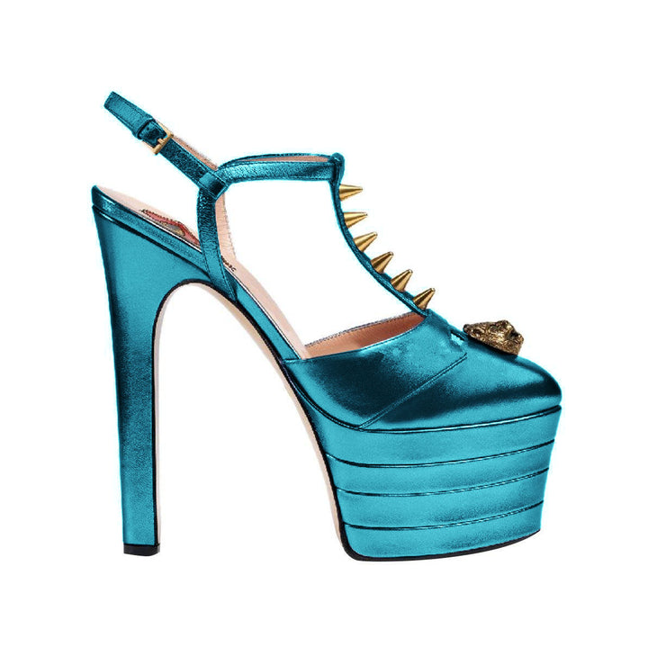 BESEY T-Strap High Heel Platform Sandals
