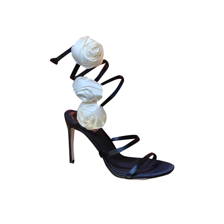 COVRA Flower Wrap High Heel Sandals