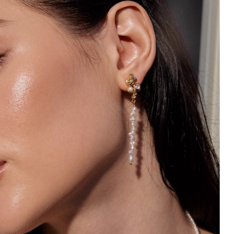 DAHUL Pearl Long Earrings - Pair