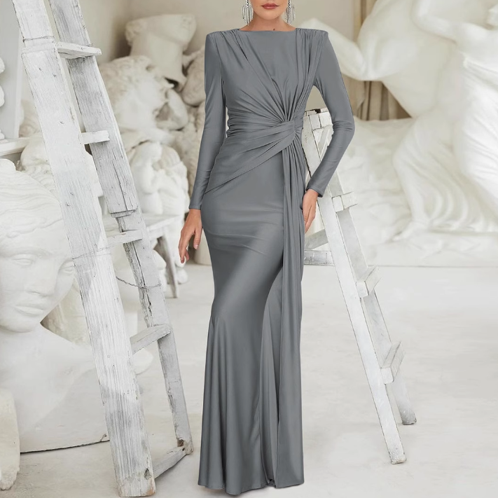 white christmas dresses White JUNVO Off-Shoulder Evening Dress Gown main image 1