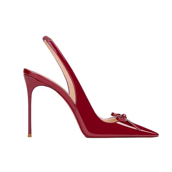 DEMCU Bow Slingback Mid Heel Sandals - 8cm