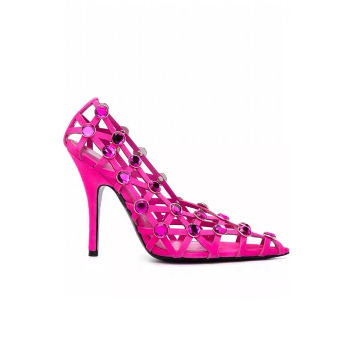 POIDE Diamante Cut Out High Heel Pumps