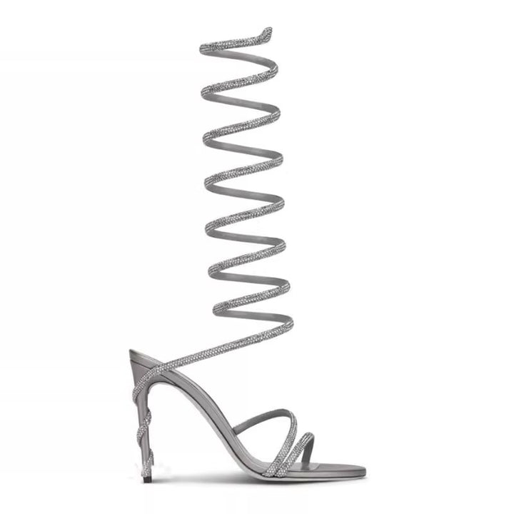 RAFEI Diamante Wrap High Heel Sandals