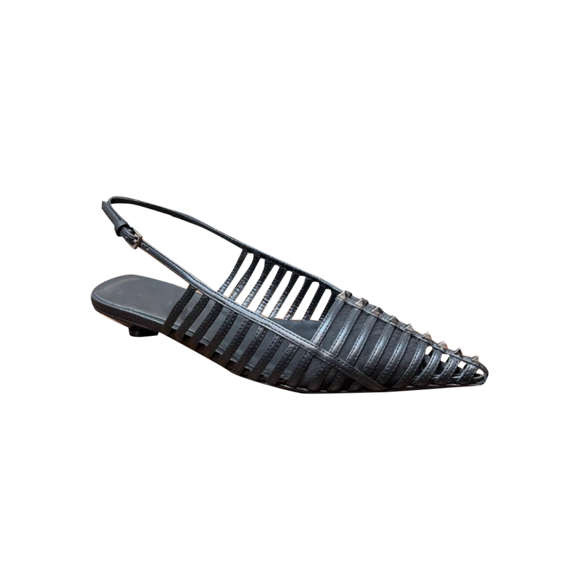 FECUA Studded Strappy Flat Sandals