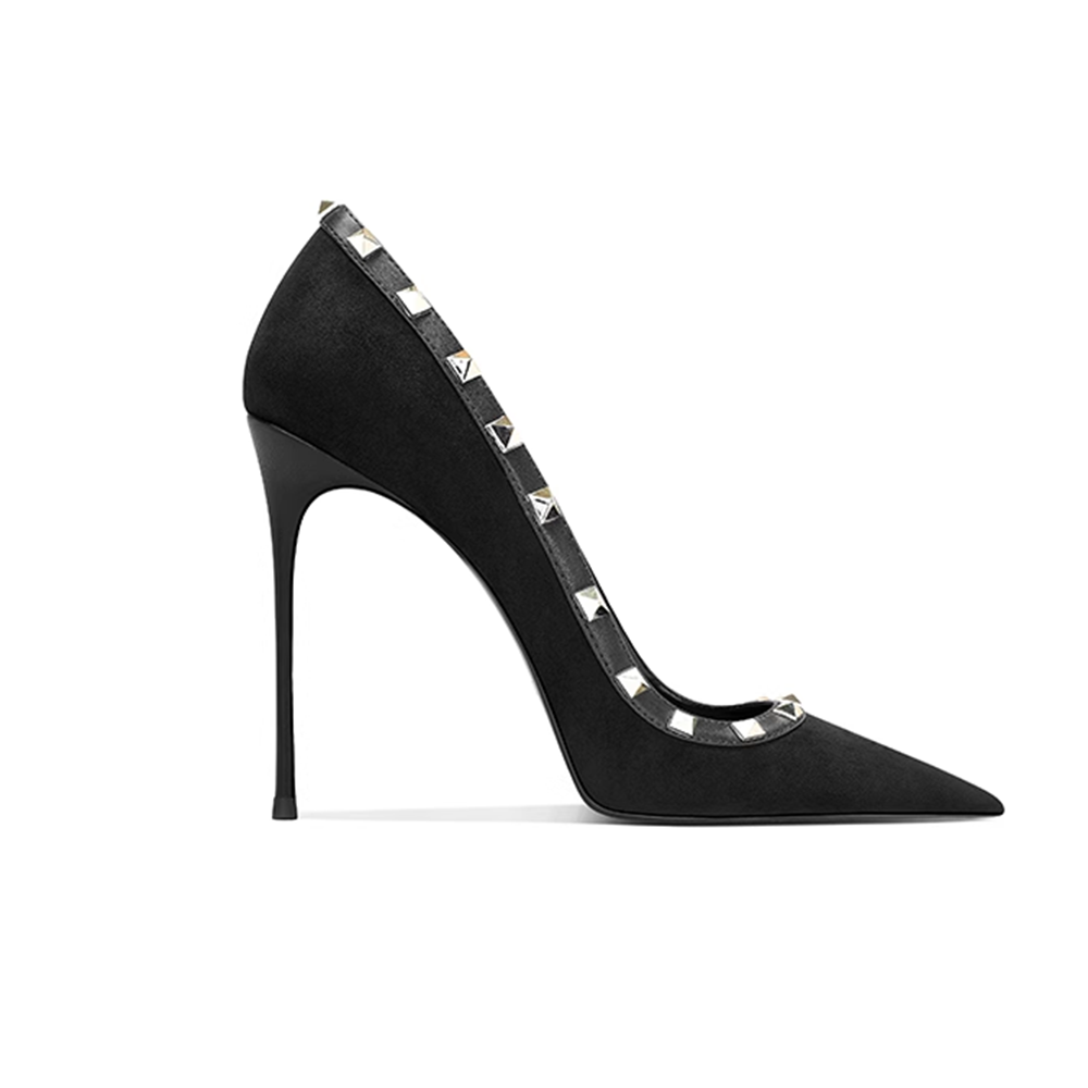 Black Fully Studded Pumps main image 1