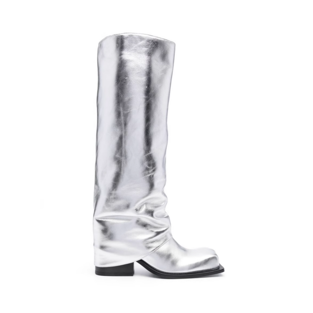 FOSIA Block Heel Knee High Boots