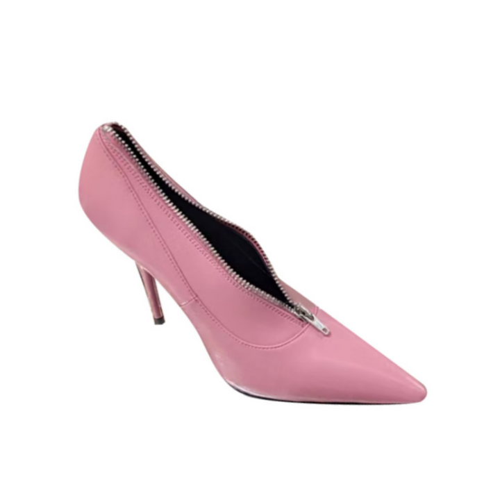 GAHEL Zip Stiletto High Heel Pumps