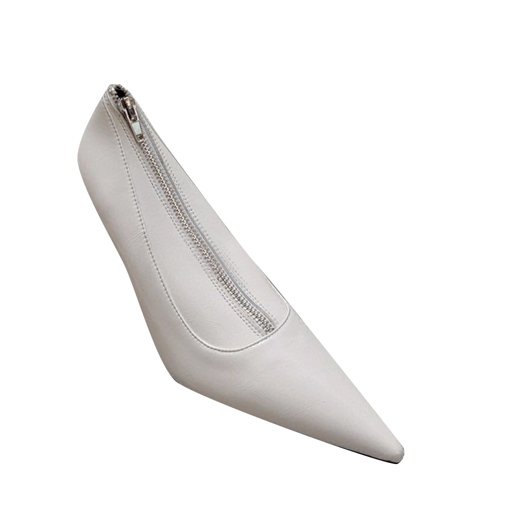 GAHEL Zip Stiletto High Heel Pumps