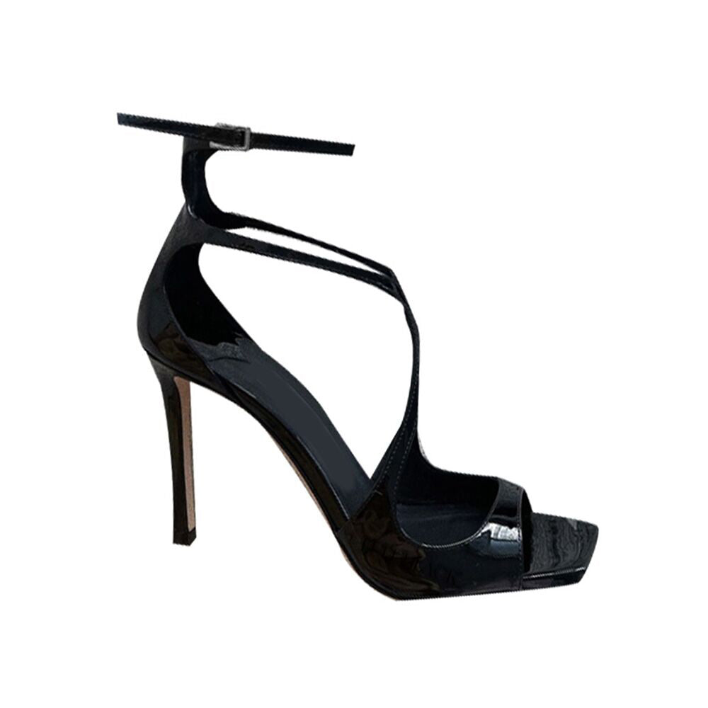 Black mid heel online stiletto