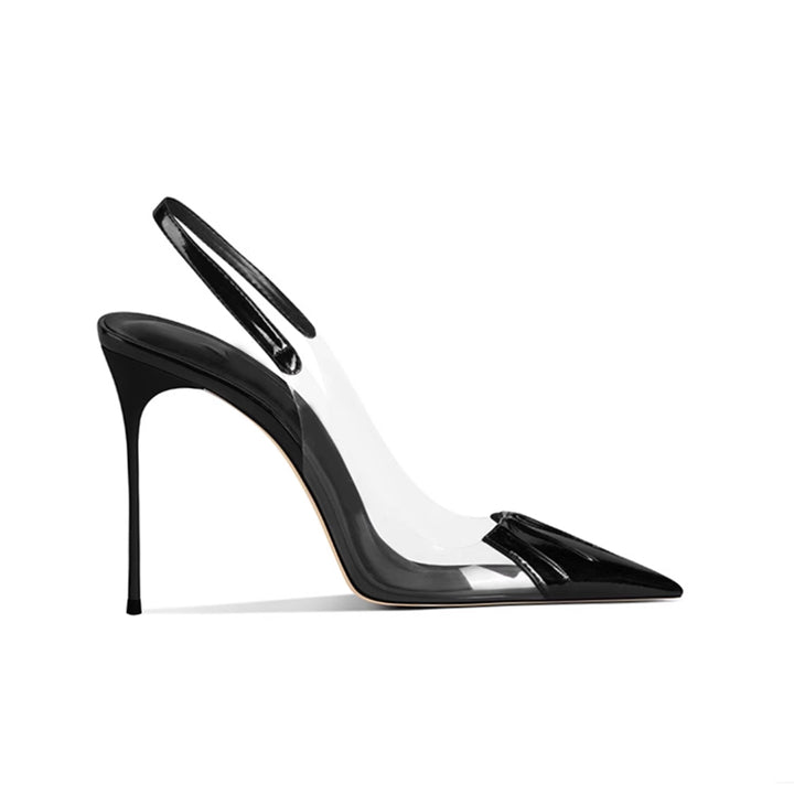 HAZEI PVC Mid Heel Sandals - 8cm