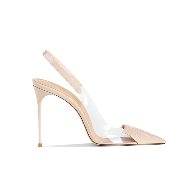 HAZEI PVC Mid Heel Sandals - 8cm