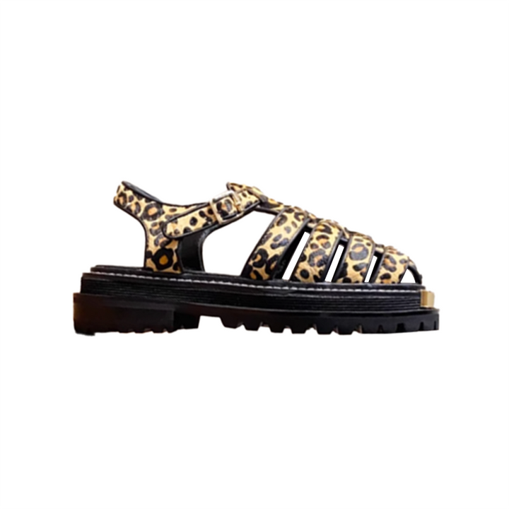 HENRA Leopard Studded Platform Sandals