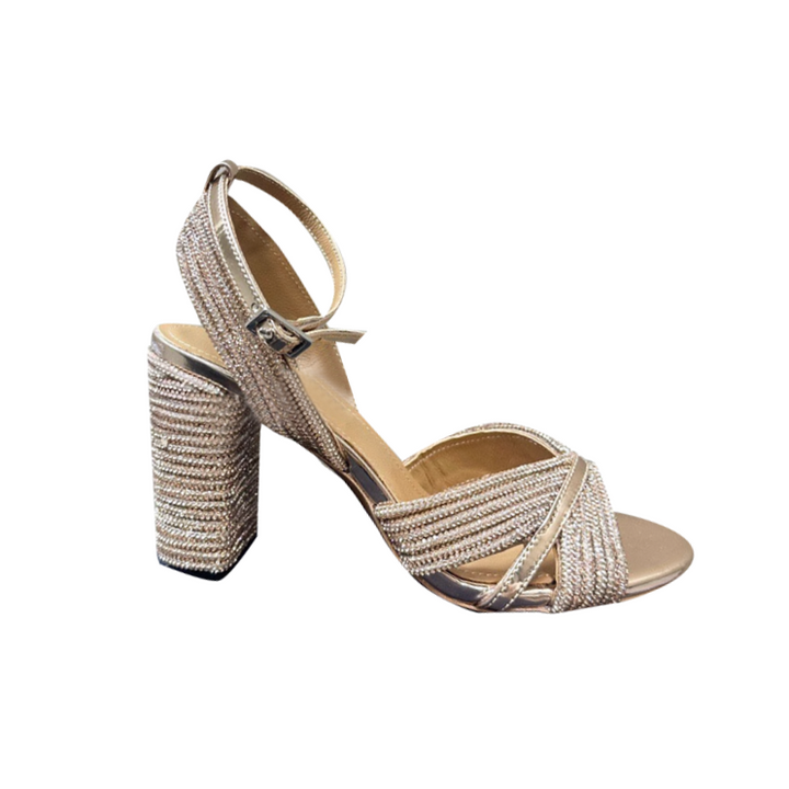 HERUH Diamante Block Heel Sandals