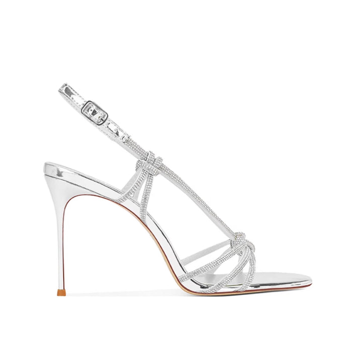 HESRA Diamante Mid Heel Sandals - 6cm