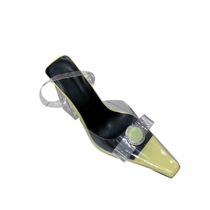 HOLRE Bow PVC Transparent Heel Sandals - 6cm