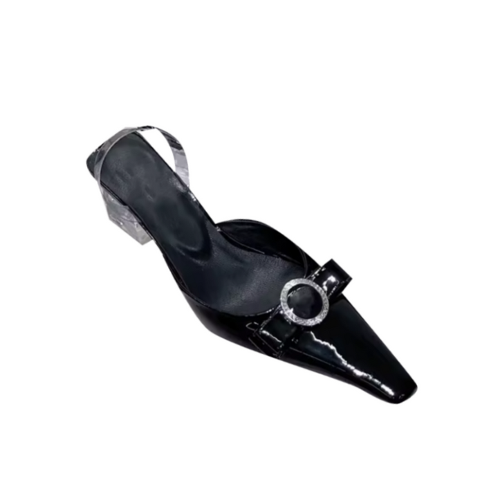 HOLRE Bow Transparent Heel Sandals - 6cm