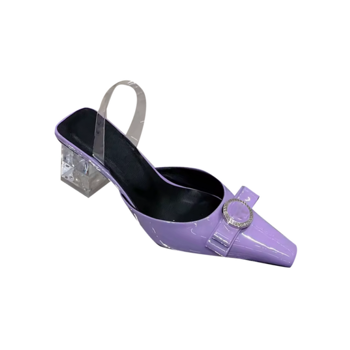 HOLRE Bow Transparent Heel Sandals - 6cm