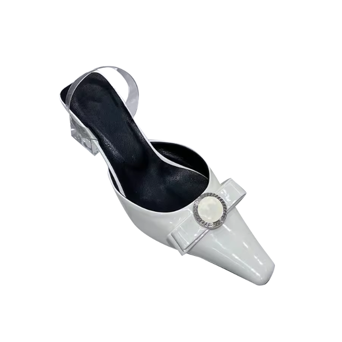HOLRE Bow Transparent Heel Sandals - 6cm