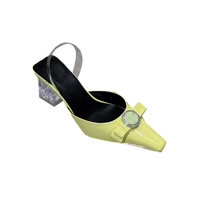 HOLRE Bow Transparent Heel Sandals - 6cm