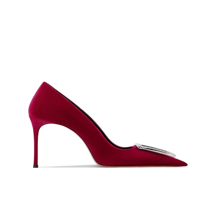 JANUH Diamante Buckled Mid Heel Pumps - 6cm