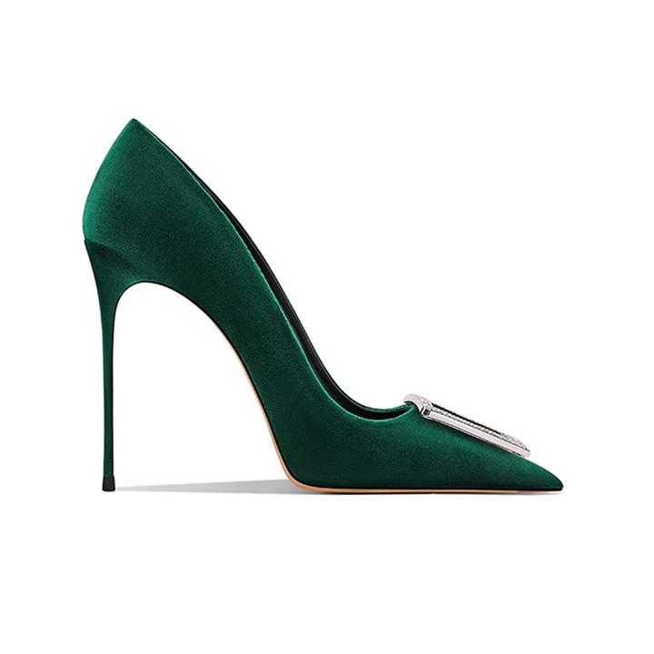 JANUH Diamante Buckled High Heel Pumps - 10cm