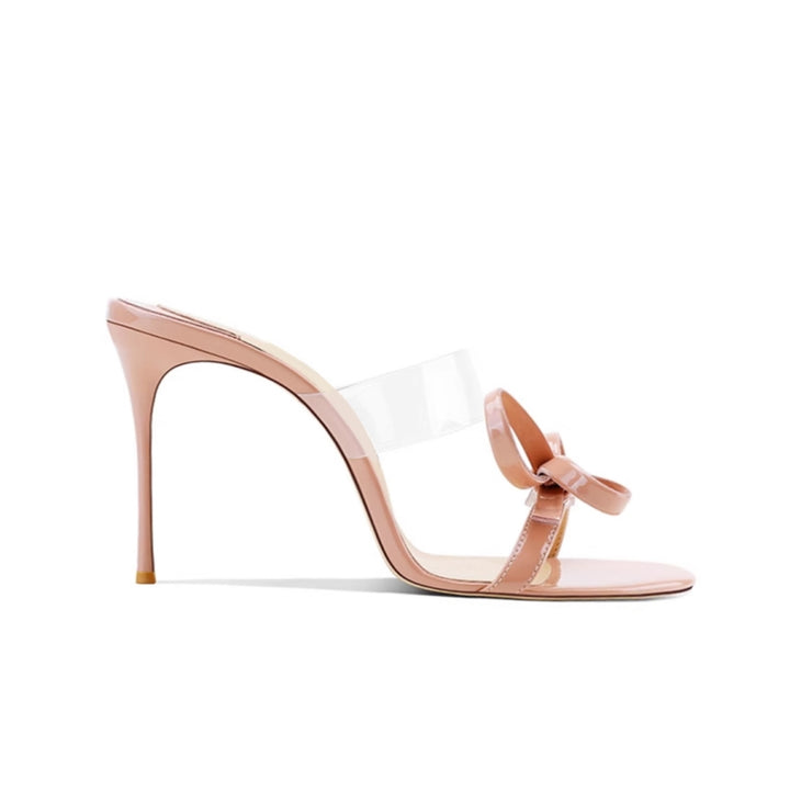 JODIY Bow PVC Mules Sandals - 6cm