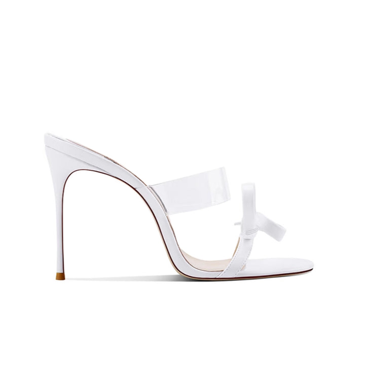 JODIY Bow PVC Mules Sandals - 6cm