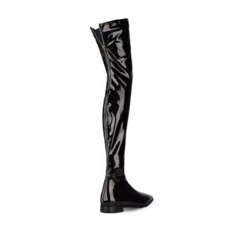 JOLRE Patent Leather Over The Knee Boots