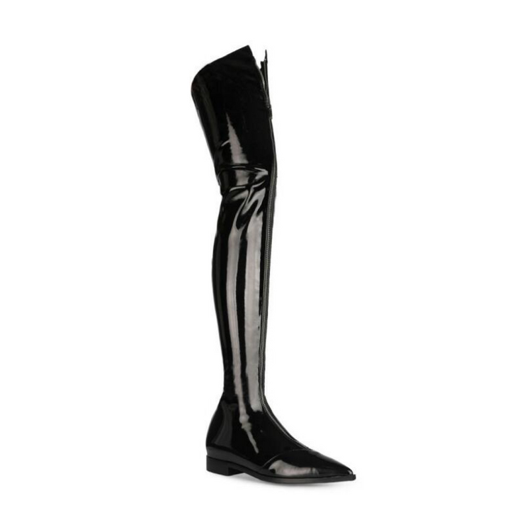 JOLRE Patent Leather Over The Knee Boots