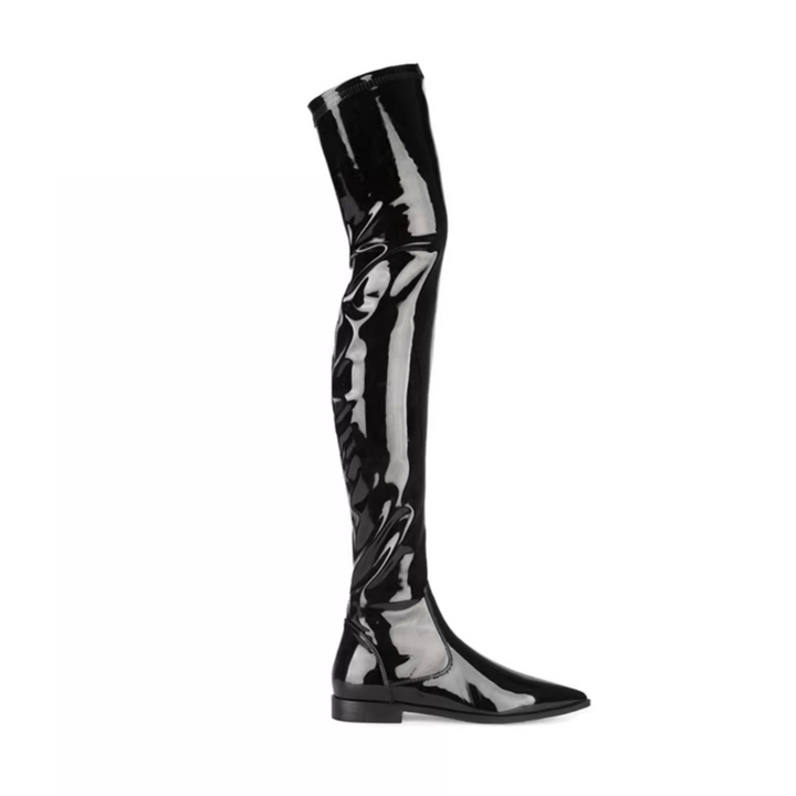 JOLRE Patent Leather Over The Knee Boots