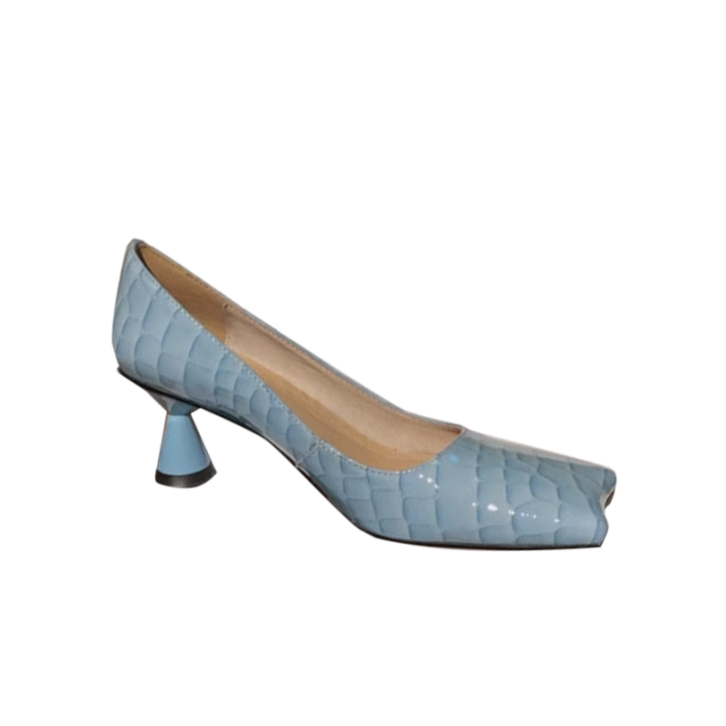 JUMMA Leather Mid Heel Pumps