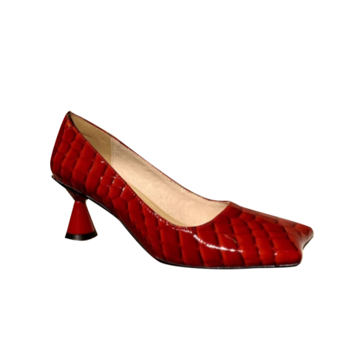 JUMMA Leather Mid Heel Pumps
