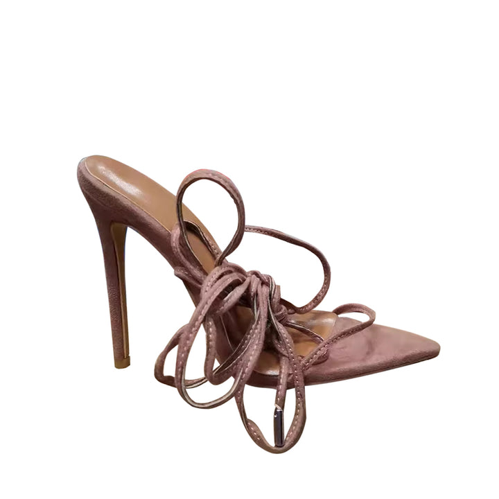 JUNRE Lace Up High Heel Sandals