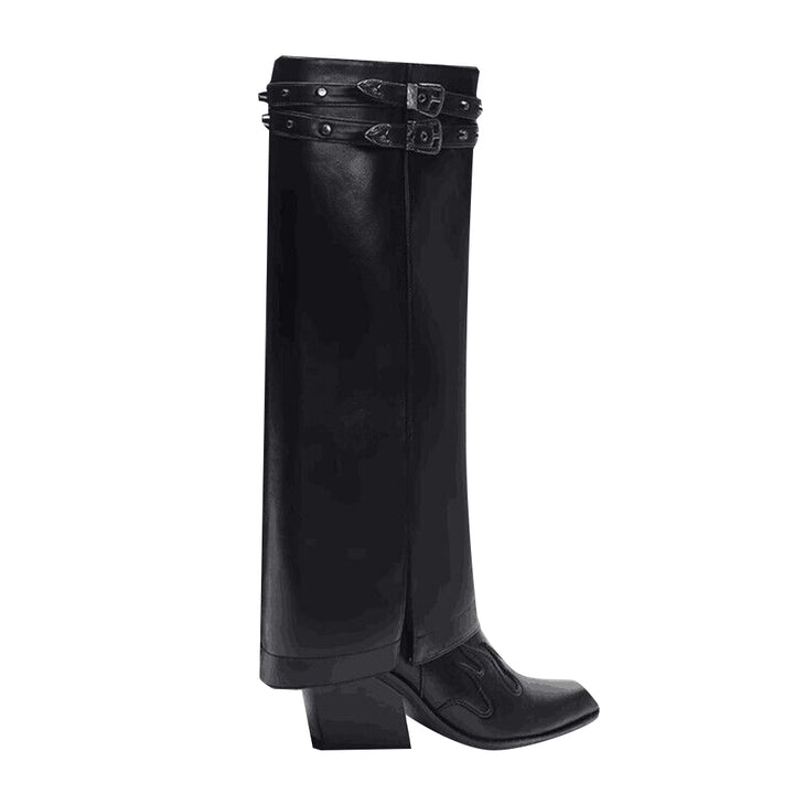 JUREN Buckled Knee High Boots
