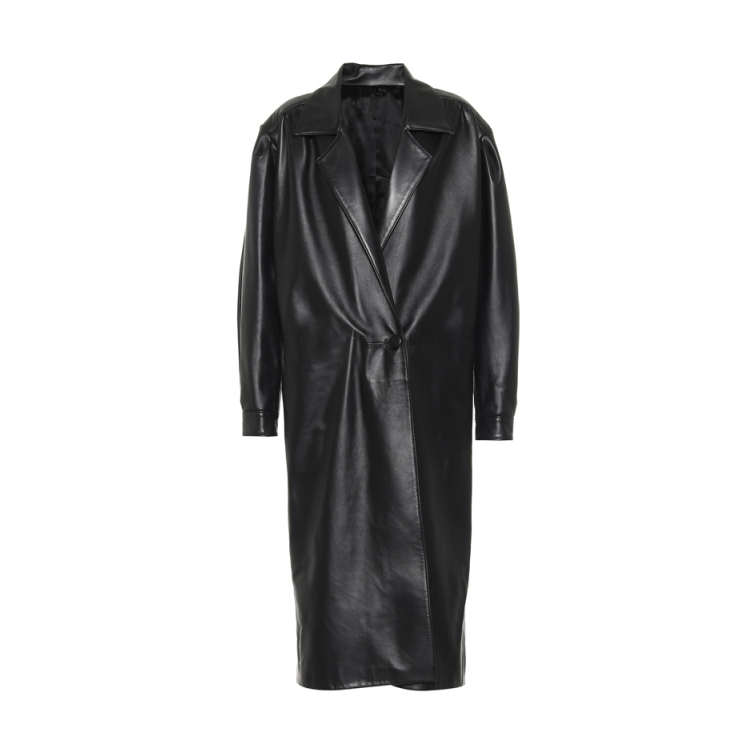 KAYSE Leather Maxi Trench Coat