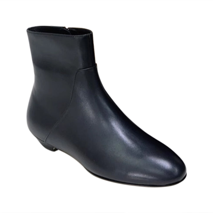 KEJDA Leather Flat Ankle Boots