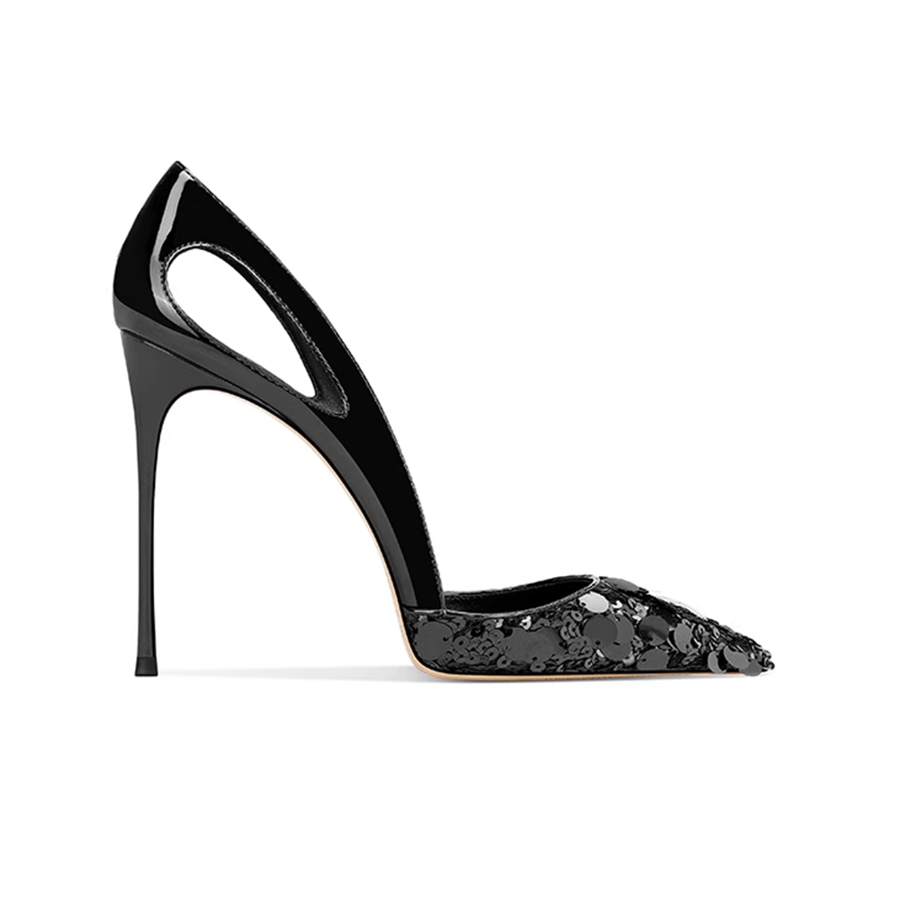 KEMJA Sequinned Cut Out High Heel Pumps - 10cm