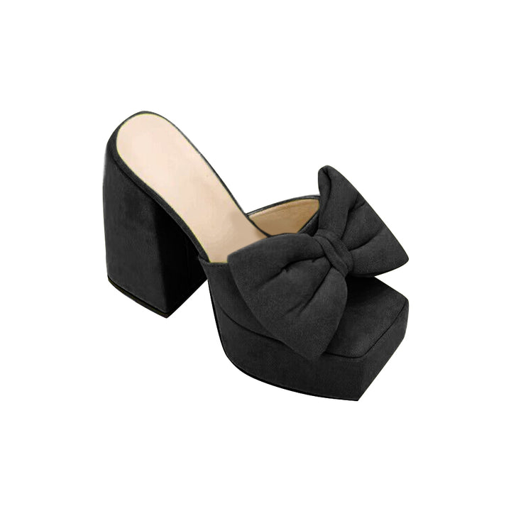 KENUI Bow Platform Mules Sandals