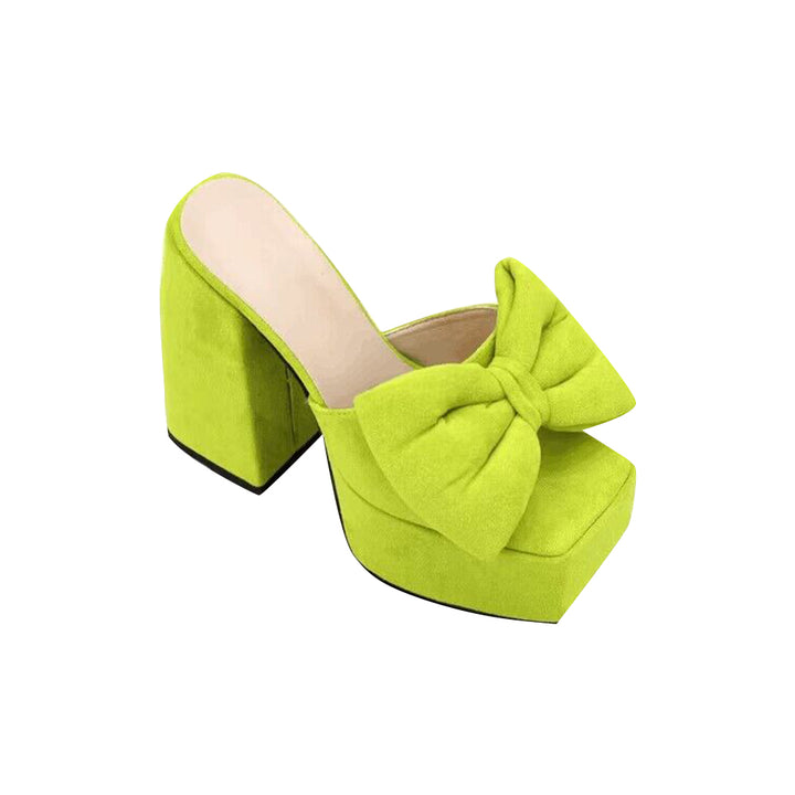 KENUI Bow Platform Mules Sandals