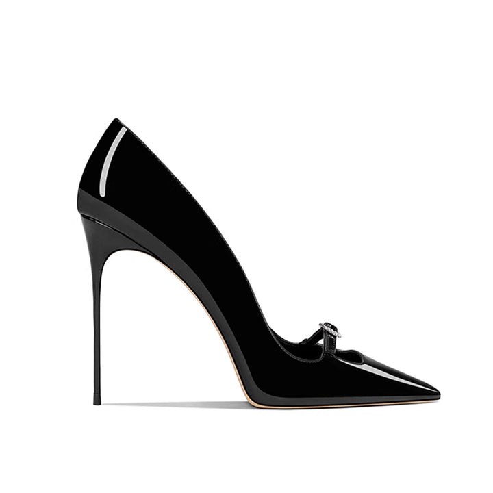 KERVA Diamante Buckled High Heel Pumps - 10cm