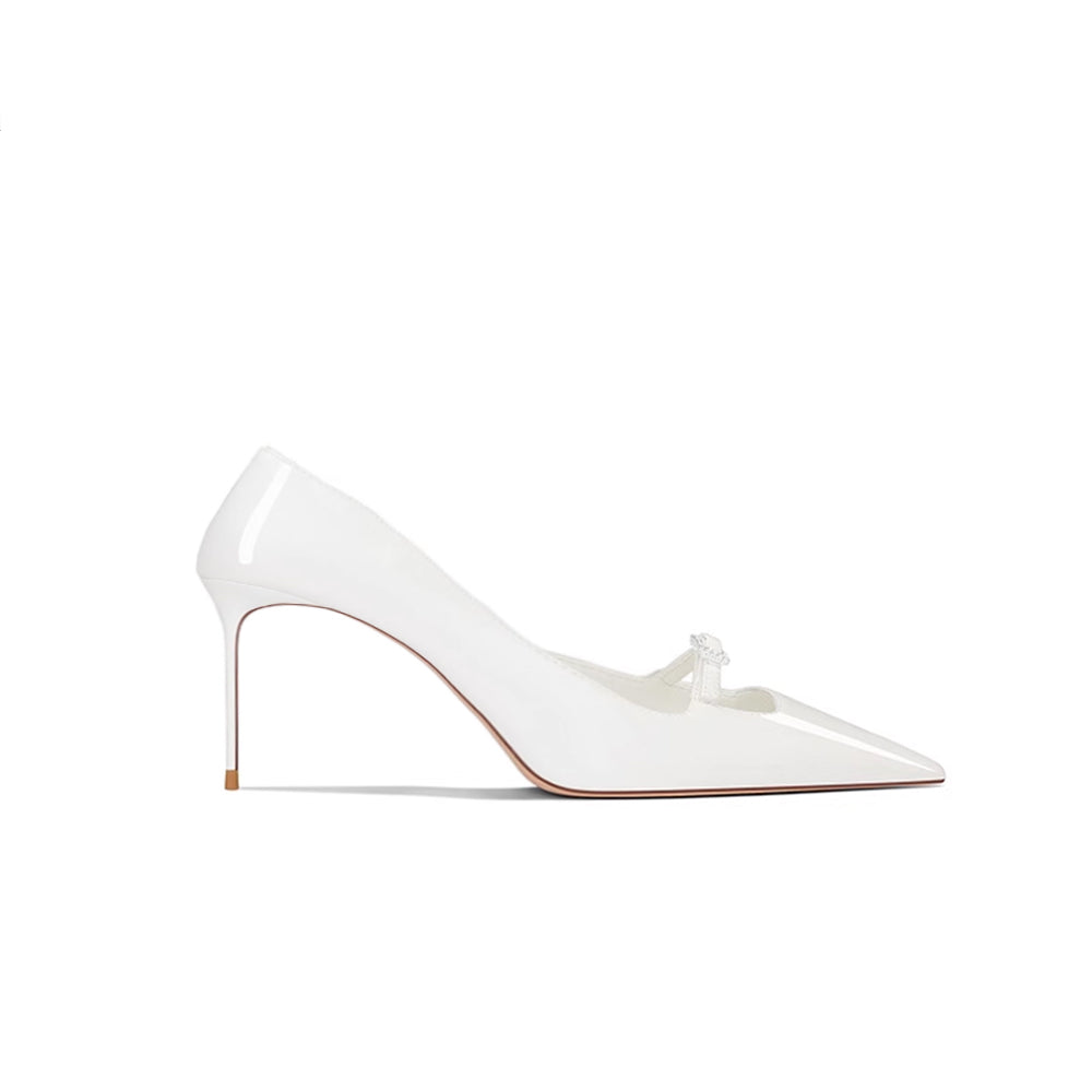 KERVA Diamante Buckled Mid Heel Pumps - 6cm