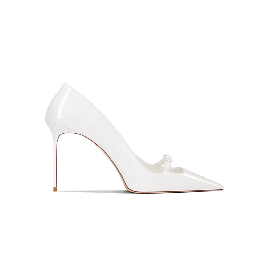KERVA Diamante Buckled Mid Heel Pumps - 8cm