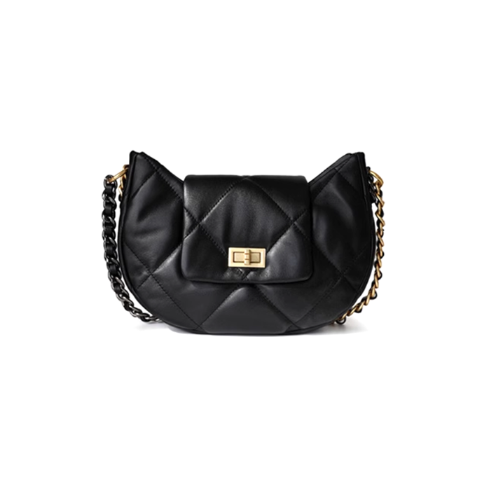 KETIC Metal Lock Quilted Cross Body Bag