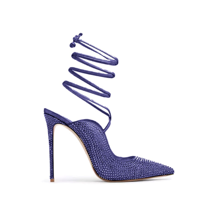 KETUI Diamante Lace Up High Heel Sandals