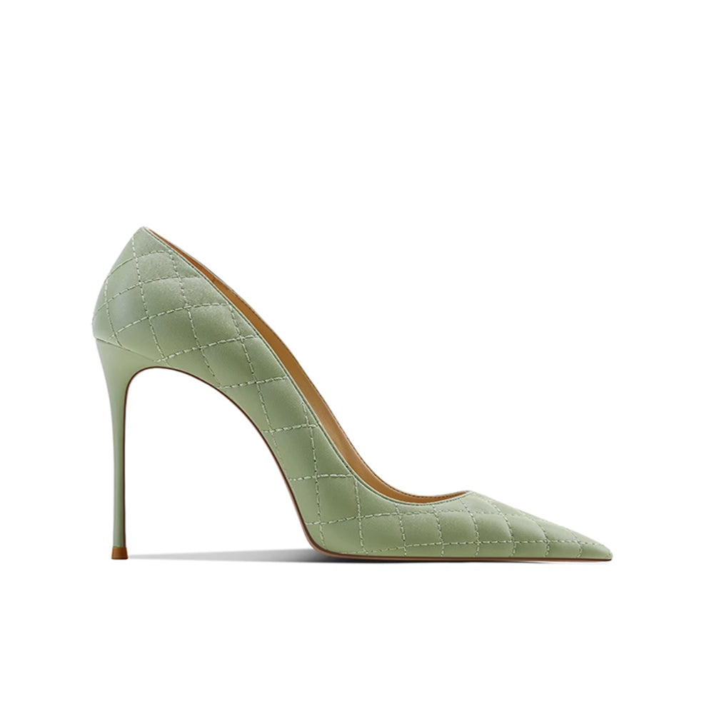 KIAZA Quilted Mid Heel Pumps - 8cm