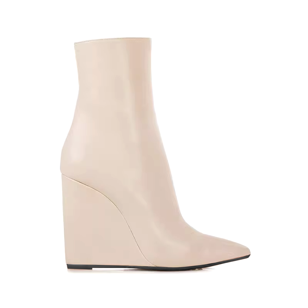 Cream wedge sale boots