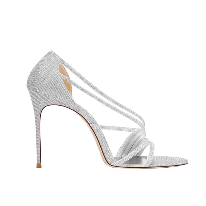 KUFSI Diamante Mid Heel Sandals - 8cm