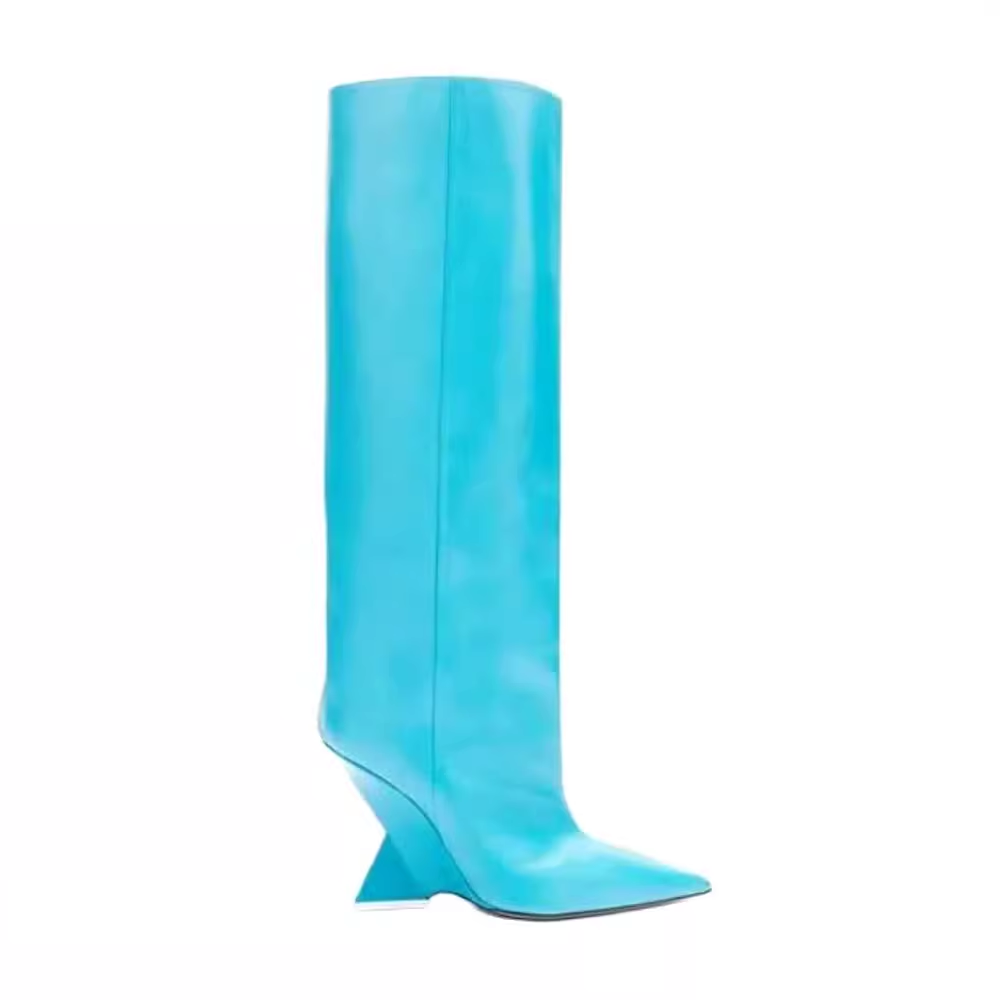 KUIZA Sculptured Heel Knee High Boots