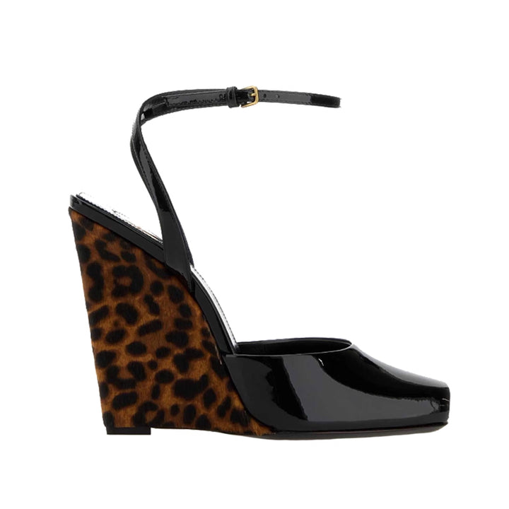 KUVBR Ankle Strap Wedged Heel Sandals