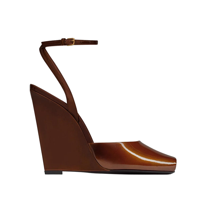 KUVBR Ankle Strap Wedged Heel Sandals